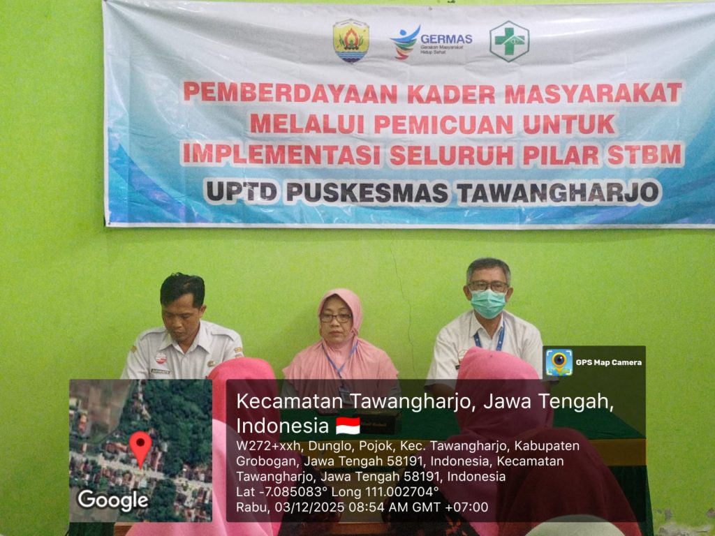 PEMBERDAYAAN KADER MASYARAKAT MELALUI PEMICUAN UNTUK IMPLEMENTASI SELURUH PILAR SANITASI TOTAL BERBASIS MASYARAKAT (STBM) DI PUSKESMAS TAWANGHARJO