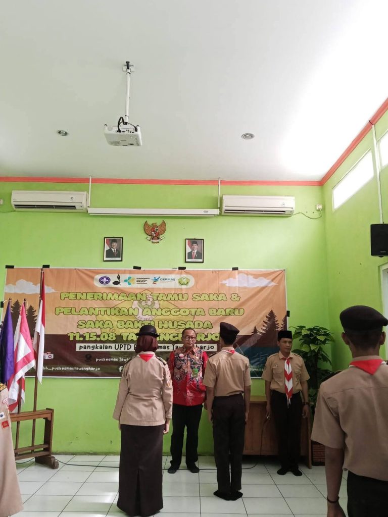 PENERIMAAN TAMU SAKA & PELANTIKAN ANGGOTA BARU SAKA BAKTI HUSADA PANGKALAN PUSKESMAS TAWANGHARJO